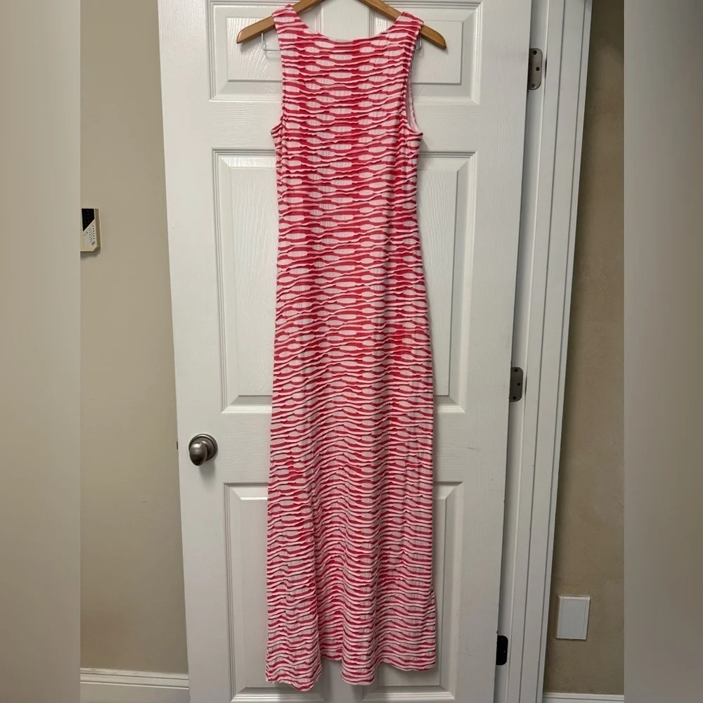 Beige by Eci Women’s Coral and White Textured Knit Lined Maxi Dress Size M - Picture 4 of 11